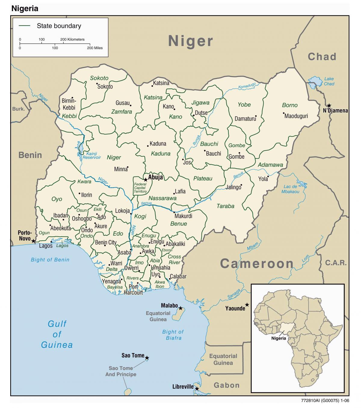 térkép nigéria a városok