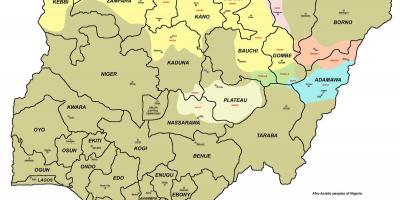 Térkép nigéria 36 államok