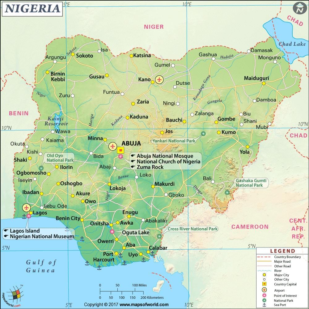 Térkép kép a nigéria