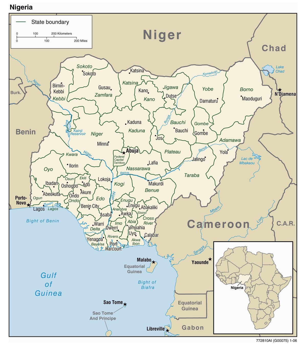 térkép nigéria a városok