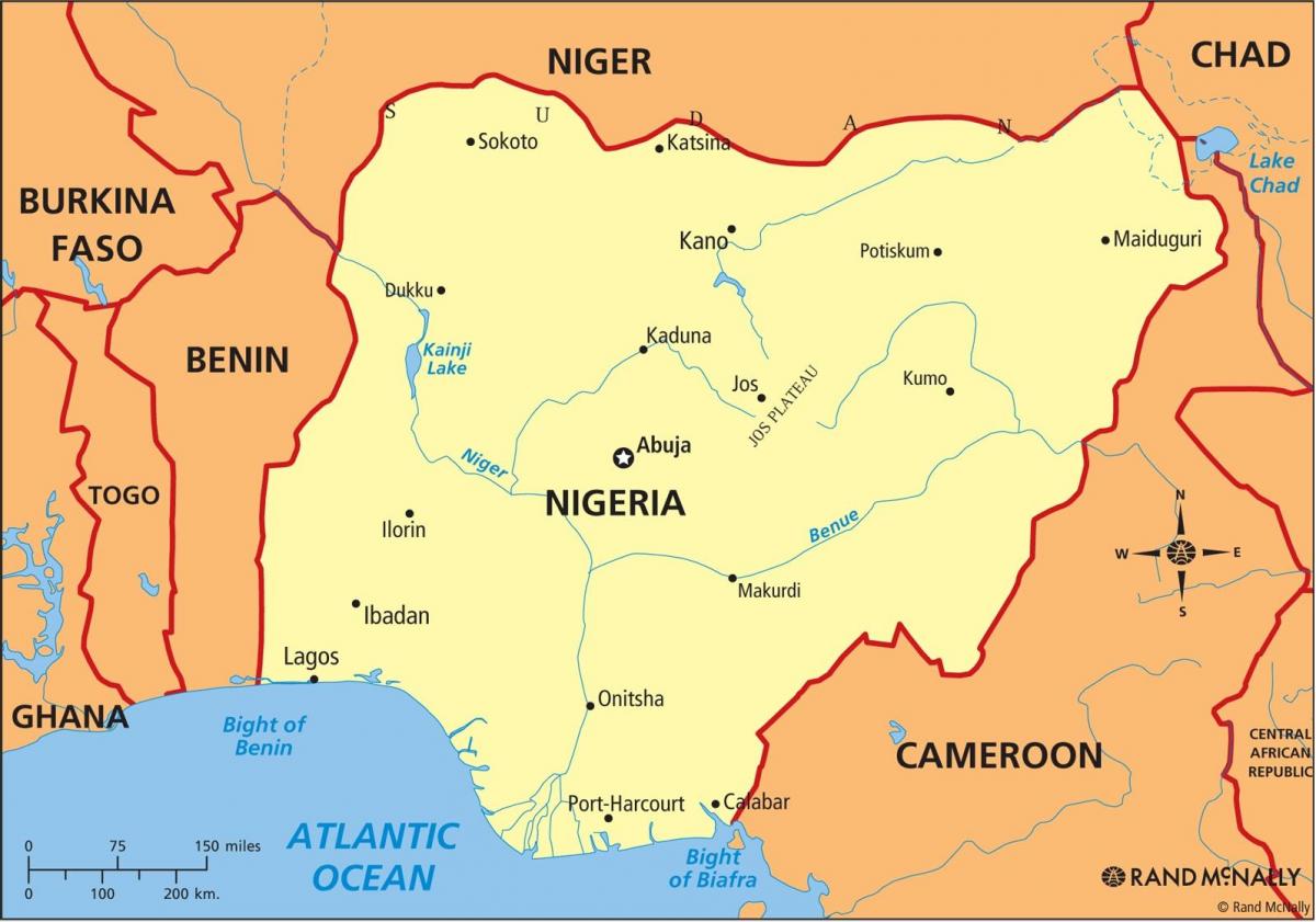 térkép nigéria mutató niger folyó, benue