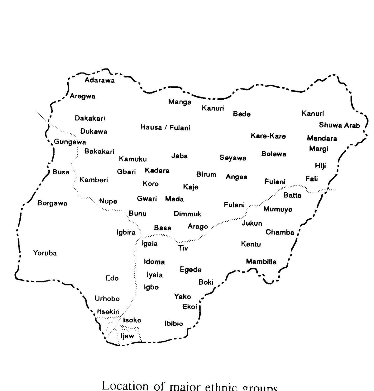 rajzolj egy vázlat térkép nigéria
