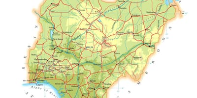 Térkép fizikai nigéria