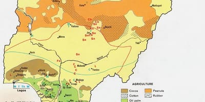 Térkép mezőgazdasági nigéria