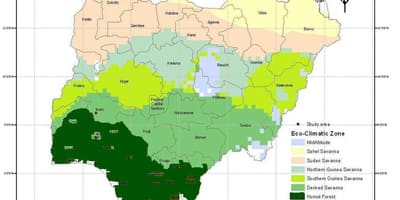 Éghajlati térkép nigéria