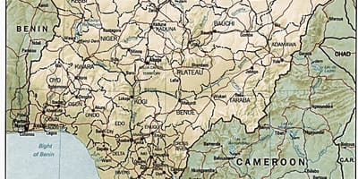 Földrajzi térkép nigéria