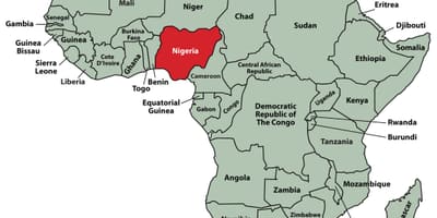 Térkép nigéria helyen afrikában