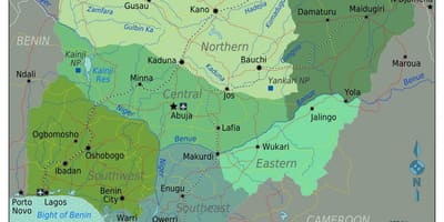 Nigéria regionális térkép