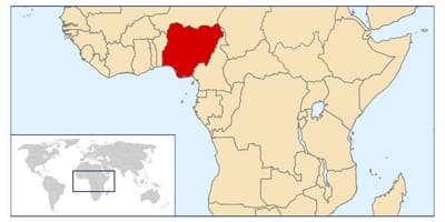 Nigéria elhelyezkedés a világ térkép