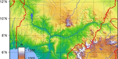 Térkép topográfiai nigéria