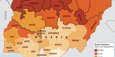 Térkép nigéria vallás