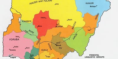 Térkép nigéria mutatja, hogy az etnikai csoportok