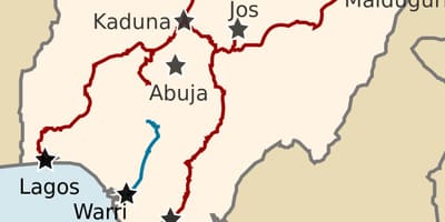 Térkép nigéria mutatja vasúti vonalak