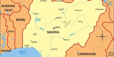 Térkép nigéria mutató niger folyó, benue